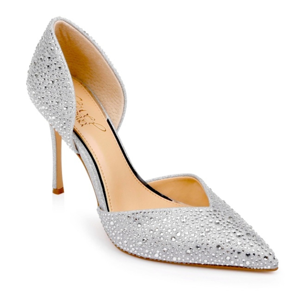 Jewel Badgley Mischka Silver Heels